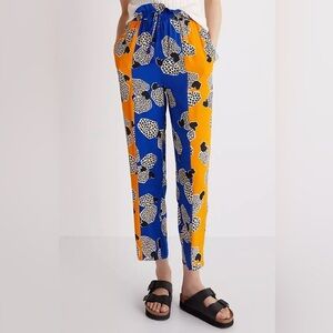 Farm Rio for sz L Anthropologie Blue and Orange Leopard Print lounge pants VGUC